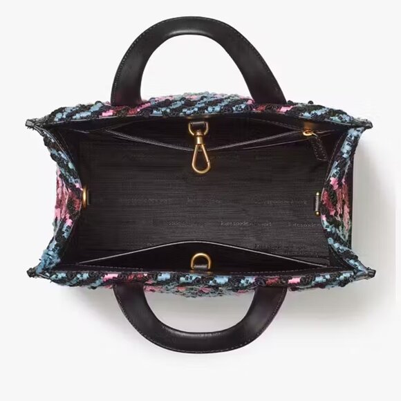 Kate Spade Manhattan Small Plaid Crossbody Tote Handbag w/ Plaque Logo PREOWNED - Picture 15 of 16